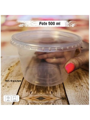  POTE ALIMENTO COM TAMPA GALVANOTEK G312 / 500Ml DOCES OU SALGADOS, FREEZER E MICROONDAS