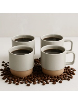 Conjunto 4 Canecas Cerâmica 120ml Verano Diversas Cores para Cha da Tarde Cantinho do Cafe