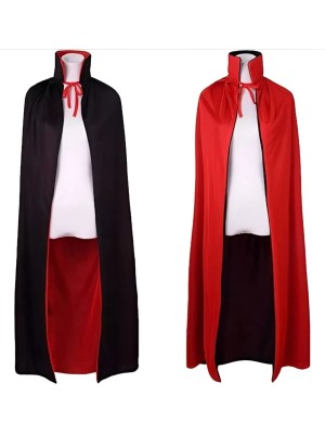 Capa de Vampiro Dupla Face Infantil 80cm – Fantasia Halloween Reversível para Crianças com Estilo Assustador e Divertido
