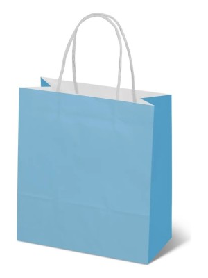 Sacola de Papel Kraft Colorido P 18x22x9cm Azul Bebê