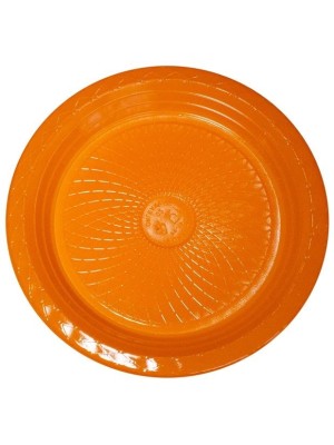 Prato Descartável Raso 15cm Sobremesa Laranja Neon