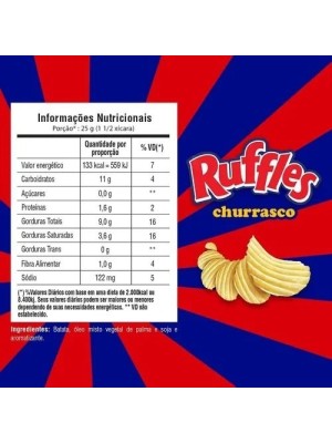 Batata Frita Ondulada Churrasco Ruffles 115g 