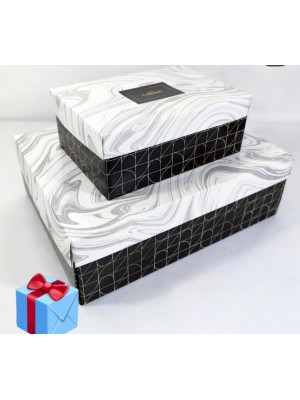 Caixa de Presnete Noir Pequena com Tampa Estampada Dizer Com Carinho