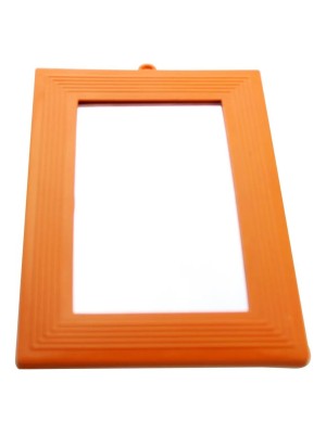 Espelho Retangular Com Moldura Plástica Laranja Uso Geral N° 16