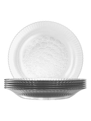 Prato Fundo Unitário 22cm De Vidro Transparente Primavera