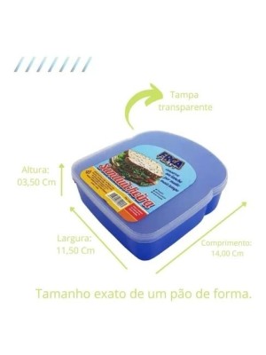 Porta Sanduiche Sanduicheira de Plastico Pratica e Compacta para o Dia a Dia