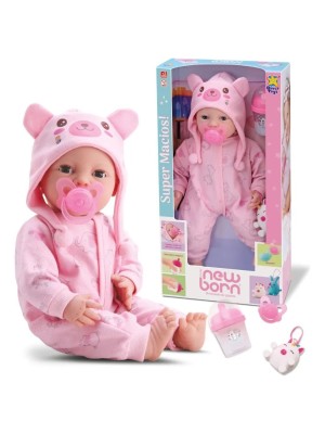Boneca New Born Brincando De Pijama Menina  com Acessorios