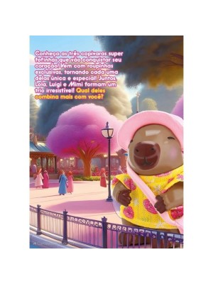 Bonecos Capivara todo em Vinil Macio Diver com Roupinha