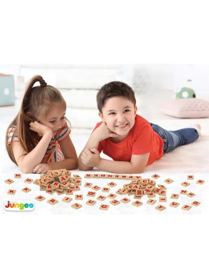 Brinquedo Jogo Letras Primeiras Palavras em Madeira Jogo Educativo