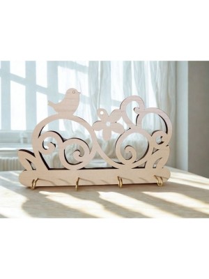 Porta Chave de Parede Passaros Vazado Decoracao