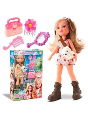 Boneca Miss Holiday Haras 34 cm em vinil atóxico com pet e acessorios