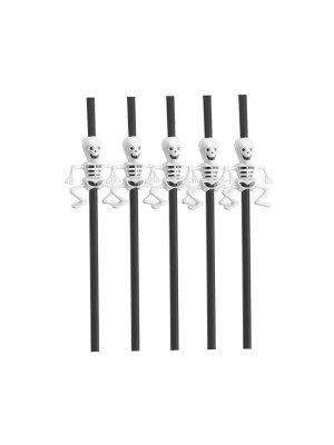 Canudo Plástico 30cm Caveira Halloween