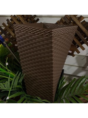 Vaso Twister Rattan 20L Coffee Médio, Decorativo e Super Resistente