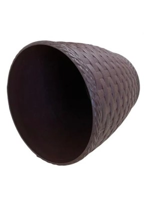 Vaso Rattan Redondo 300ml Coffee – Decoração Sofisticada para Casa e Jardim