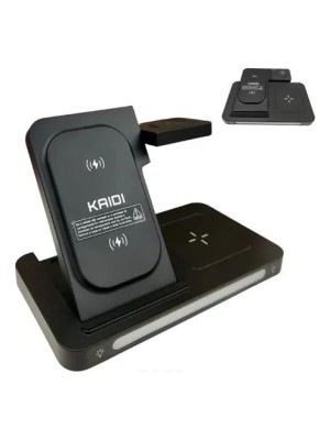 Carregador Sem Fio 3 em 1 Dobrável Kaidi Indução