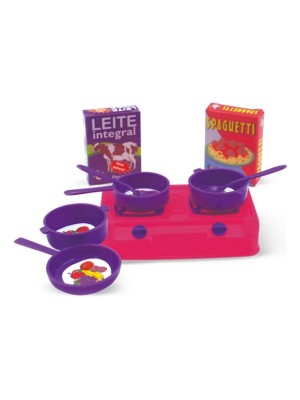 Cartela Little Cooker Jessie Brinquedo de Cozinha Infantil com Panelinhas, Talheres e Acessórios Educativos