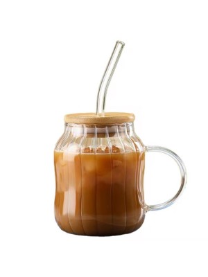 Caneca 420ml de Vidro com Canudo de Vidro – Elegante e Sustentável