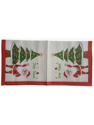 Guardanapo Duplo Xmas 33x33cm – Guardanapo de Papel Decorativo Natalino, Elegante para Ceia de Natal, Festa, Mesa Posta e Confraternizações