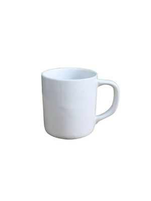 Caneca Reta 300ml de Porcelana Branca Resistente – Ideal para Café, Chá, Uso Diário, Lembranças e Personalização