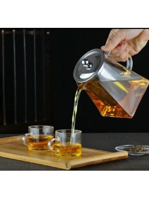 Chaleira de Vidro Borossilicato 520ml com Infusor em Metal – Moderna e Elegante