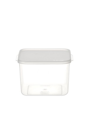 Pote Retangular Alto Novelle 4L  Plástico Transparente com Tampa Vedante para Armazenamento de Alimentos, Freezer e Organização Doméstica