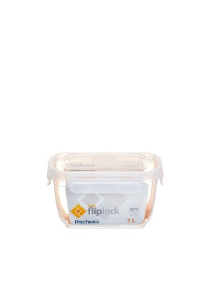 Pote Retangular Fliplock Alto 1L com Tampa Hermética – Livre de BPA, Ideal para Freezer, Geladeira e Marmitas