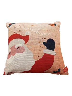 Capa de Almofada Natalina Veludo 43x43cm Decorativa com Zíper para Sofá e Sala de Estar