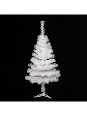 Árvore de Natal 90cm Branca Granito com Base Resistente e Efeito Furta-Cor Decorativa Compacta para Sala Escritório Loja
