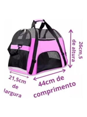 Bolsa de Transporte Pet Fluffie Dobrável com Tela Respirável e Alça Ajustável