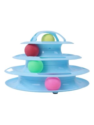 Brinquedo para Gatos Torre com Bolinhas Fluffie Interativo e Resistente para Estimular Exercícios e Diversão