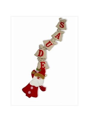 Enfeite de Porta em Pano Natalino Decorativo – Enfeite Clássico para Árvore, Sala e Vitrine