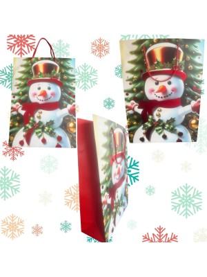 Sacola Natalina Xmas Prints Sortida Estampada 30x42x12cm para Presentes de Natal