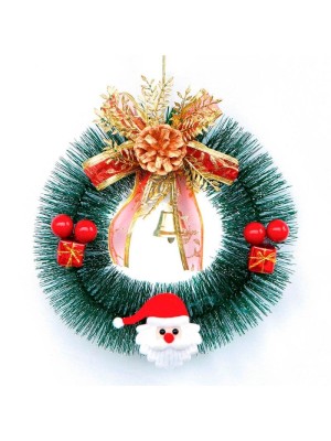 Guirlanda de Natal com Laço 20cm – Enfeite Decorativo para Porta e Parede
