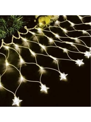 Rede LED C Estrela 120 Lâmpadas Branco Quente 220V Decoração Natalina Fachada Jardim