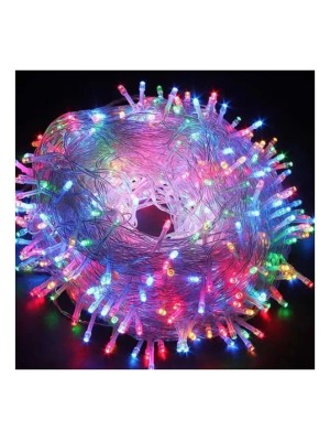 isca LED 500L Colorido Fio Transparente 45,3 Metros 220V – 8 Funções de Iluminação Natalina para Árvores, Fachadas e Decoração Interna e Externa