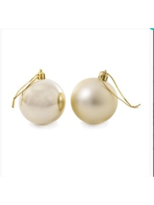 Bola de Natal Lisa Mista Champagne 7cm C/6 Peças  – Enfeites Natalinos Elegantes e Duráveis