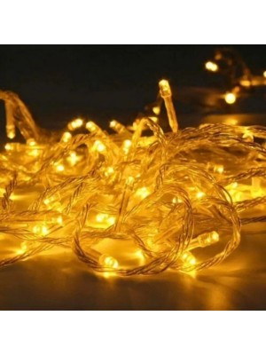 Pisca LED 100L Branco Quente 8m 127V com 8 Funções e Fio Transparente – Iluminação Natalina Decorativa