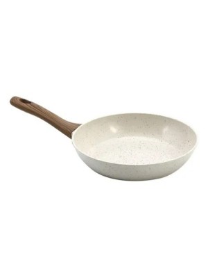 Frigideira 24cm com Revestimento Cerâmico Creme Granito para Fogão de Indução Antiaderente e de Alta Performance com Fundo Triplo Magnético