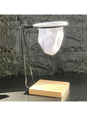 Mini Coador de Madeira Natural para Café Tradicional 1 a 2 Xícaras – Utensílio Artesanal e Decorativo