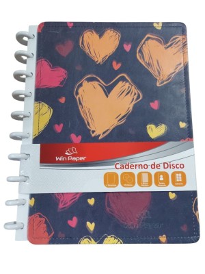 Caderno de Disco Color 10 Discos 80 Folhas 4 Divisórias A5 Refilável Pautado Escolar Escritório