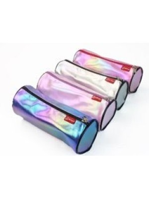 Estojo Feminino Furtacor Vinil Win Paper com 1 Zíper – Estojo Escolar e Pessoal em Material Holográfico, Compacto, Impermeável e Resistente