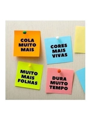 Bloco de Anotações Sticker Quadrado Colors 3,8 cm – Adesivos Coloridos para Planner, Escritório e Estudo
