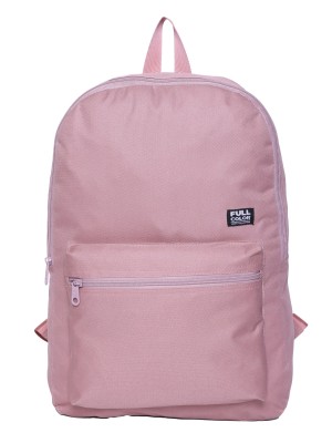 Mochila Full Color Rose Feminina Escolar e Casual em Poliéster Reforçado com Bolso Frontal e Alças Acolchoadas