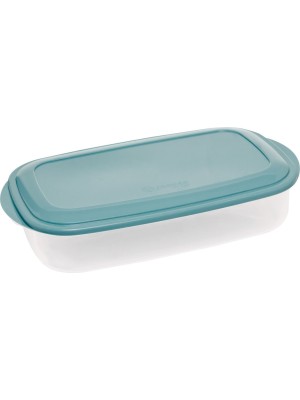 Pote Abre-Fácil 3L Retangular com Tampa Vermelha – Organizador para Geladeira, Freezer e Despensa, Plástico Resistente e Transparente