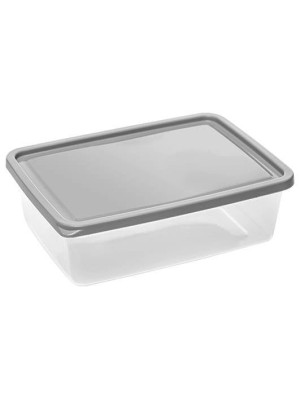 Organizador Slim 850ml com Tampa Rosa para Geladeira, Freezer e Despensa – Pote Plástico Retangular Transparente para Armazenar Alimentos