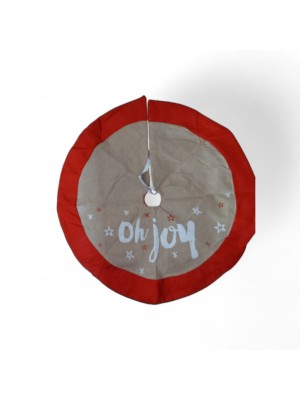 Saia para árvore de Natal borda vermelha Joy 90 cm