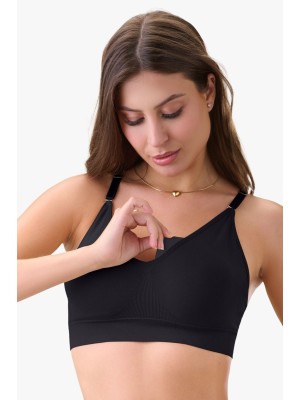 Sutiã Preto Adulto GG Sem Costura com Bojo Estruturado e Alças Removíveis, Confortável, Versátil e Ideal para Uso Diário