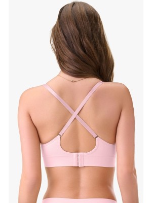 Sutiã Rosa Adulto P Sem Costura com Bojo Estruturado e Alças Removíveis, Confortável, Delicado e Ideal para Uso Diário