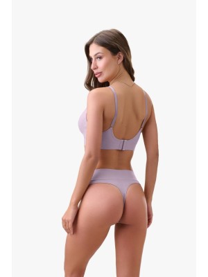 Sutiã Lavanda Adulto G Sem Costura com Bojo Estruturado e Alças Removíveis, Confortável, Versátil e Ideal para Uso Diário