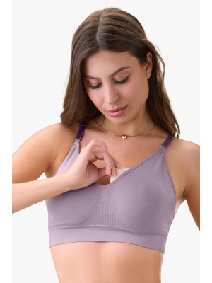 Sutiã Lavanda Adulto GG Sem Costura com Bojo Estruturado e Alças Removíveis, Confortável, Versátil e Ideal para Uso Diário